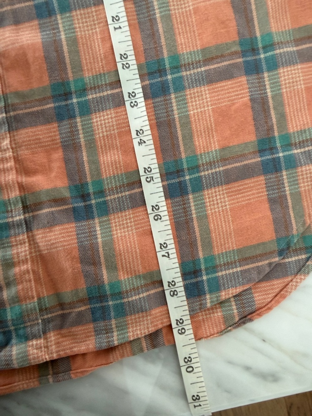 Ralph Lauren Orange Plaid Western Patch Flannel Shirt - Picture 5 of 5